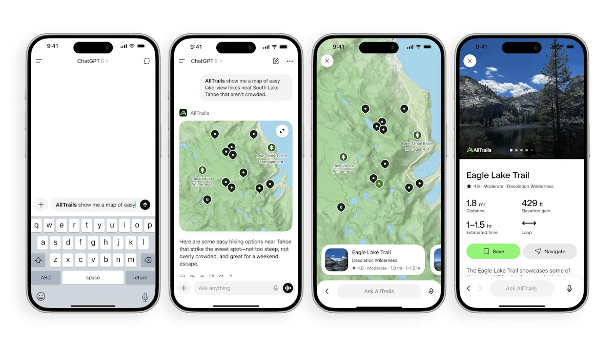 AllTrails lands in ChatGPT
